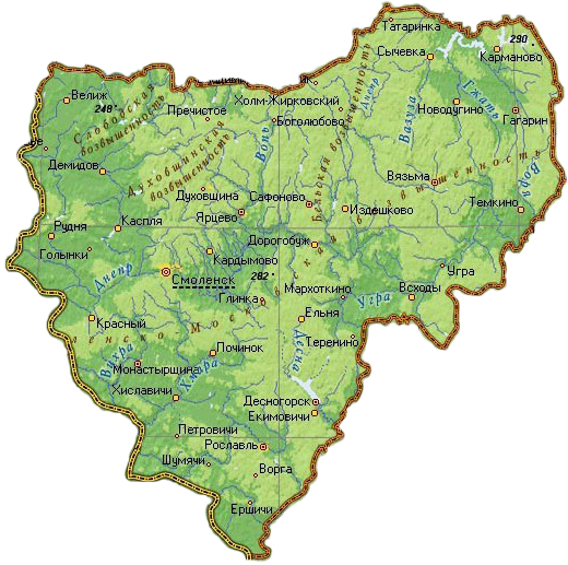 Карты глубин Смоленской области