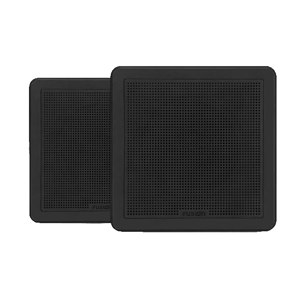 Fusion® FM Series Marine Speakers – квадратные черные морские динамики 7.7" 200 Вт с монтажом заподлицо