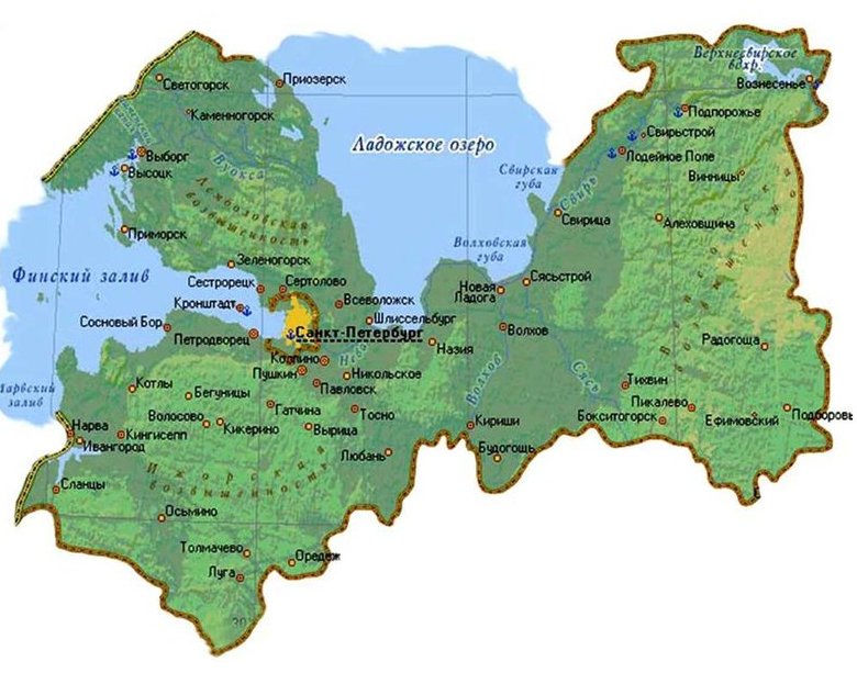 Карты глубин Ленинградской области и Санкт-Петербурга