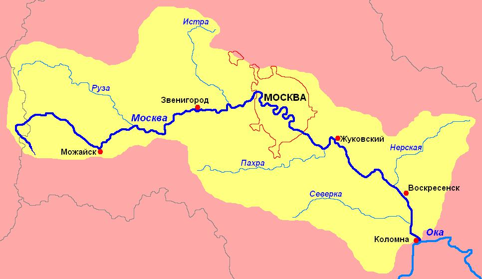 Карта глубин реки Москва