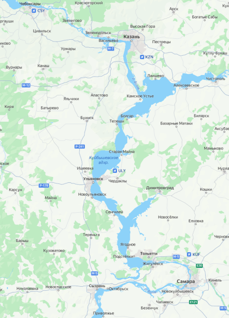 Карта глубин Куйбышевского водохранилища