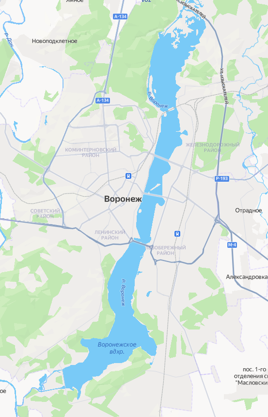 Карты глубин Воронежской области 