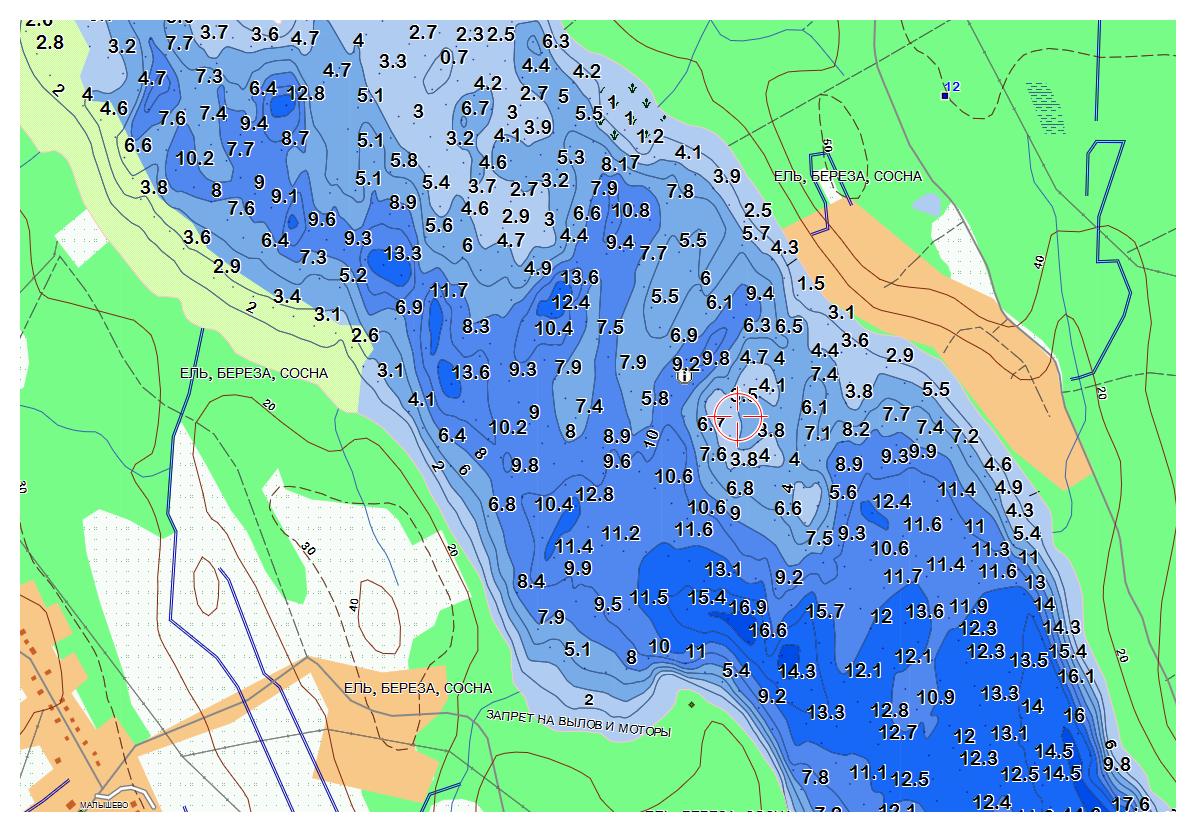 Карты глубин Ленинградской области и Санкт-Петербурга